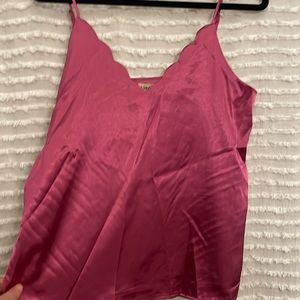 NWT Pink Silk Tank with adjustable straps